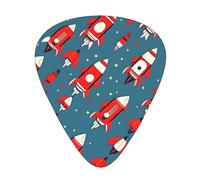 Cartoon Rockets Print Organizer Storage Box Different Thickness Guitar Picks For Acoustic Guitar