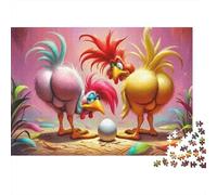 Cartoon Roosters Egg Jigsaw Puzzles for Adults 1000 Piece Jigsaw Puzzles for Adults e Jigsaw Puzzle Suitable for Decompression And WallMountain Moon Sakura Calm DecorColourful100% Rec