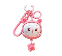 Cartoon Rotating Keychain Cute, Face Changing Cat Bag Pendant Key Chains Turnstile Charm Accessory Kawaii Novelty Anime Character(Rosy rabbit)