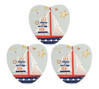 Cartoon Sailing Boat Car Air Freshener, 3 Pcs Love form Hanging Air Freshener Cards, Long Lasting Fragrance Scented Cards for Car, Home, Office White-style