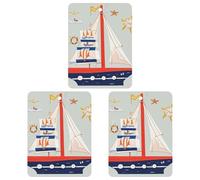 Cartoon Sailing Boat Car Air Freshener, 3 Pcs Square Hanging Air Freshener Cards, Long Lasting Fragrance Scented Cards for Car, Home, Office Gray-style