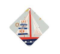 Cartoon Sailing Boat Car Air Freshener Hanging, Long Lasting Scented Car Aromatherapy Tablets, Rhombus Fragrance Scented Cards for Vehicles, Bedroom, Wardrobe White-style