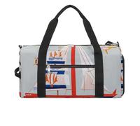Cartoon Sailing Boat Gym Bag for Men Women, Waterproof Gym Tote Bags, Large Duffel Bag for Travel Workout