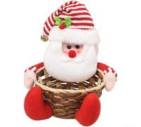 Cartoon Santa Wooden Candy Basket for Holiday Decoration, Construction with Spacious Interior for Treats and Child Friendly Design (Elderly Person)