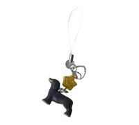 Cartoon Sausage Dog Cellphone Ornament Crafted from Sturdy Resin Comfortable Wear to Touch and Simple to Install Sweet Styles Phone Chain