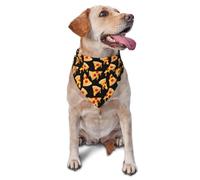 Cartoon Sausage Pizza Print Dog Bandana for Small Medium Large Dogs, Adjustable Cute Cat Dogs Kerchief Triangle Bibs Scarf Handkerchief Accessories