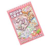 Cartoon Scene Stickers, Miniature House Scene Decorative Stickers, Cute Scrapbooking and Craft Supplies for Adults Kids, Supermarket Restaurant Bookstore Sticker Girlfriend Gift 7.48x5.31in