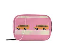 Cartoon School Bus First Aid Kit with Removable Compartments, Convenient Pill Organizer, 3 Times a Day