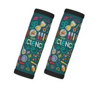 Cartoon Science Theme, 2 Pcs Luggage Handle Wrap Grips, Comfort Soft Handle Covers Luggage Tag
