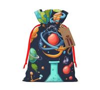 Cartoon Science Theme Gift Bag with Handles and tag, Perfect for Christmas, Birthday, Wedding or Daily Gift - (M)