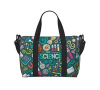 Cartoon Science Theme Large Weekender Bag for Travel, Water-Resistant Duffle Bag, Print Adjustable Shoulder Strap,3-5 Day Overnight Bag for Men Women