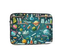 Cartoon Science Theme Print Laptop Sleeve, Compact Portable Protection for 10 inch Devices, Pad Tablet, Work, Travel & Office Use