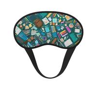 Cartoon Science Theme Print Sleep Eye Mask Light Blocking Soft and Comfortable Night Eye Blinder for Women Men for Sleeping Travel Night Shift