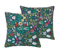 Cartoon Science Theme Print Throw Pillow Covers, Couch Pillow Covers, Decorative Pillow Covers For Sofa, Living Room