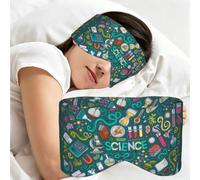 Cartoon Science Theme, Sleep Mask for Home Travel, Full Eye Covers Light Blocking Eye Mask Sleep Eye and Ear Muffs