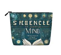 Cartoon Science Theme - Themed Makeup Bag - Waterproof Hemp Cosmetic Pouch for Travel, Daily Use & Gifts (9.5x6.7x2in)