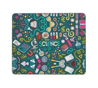 Cartoon Science Theme Thick Comfort Mouse Pad with Lock Edge Design, Large Non-Slip Rubber Base Desk Mat for Office