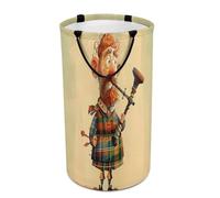 Cartoon Scottish Bagpipe Laundry Hamper Waterproof Polyester Laundry Baskets Collapsible Dirty Clothes Storage Basket Clothes Hampers with Sturdy Handles for Travel Bedroom