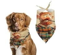 Cartoon Scottish Bagpipe Pet Scarfs Funny Adjustable Cat Scarves Washable Decorative Pet Triangle Bibs Bandanas for Medium Dog Pets for Pet Daily Wear Parties Modeling