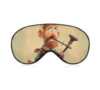 Cartoon Scottish Bagpipe Sleep Mask for Women Men, Soft Eye Mask with Adjustable Strap for Sleeping, Light Blocking Travel Blindfold for Nap Comfortable Eye Cover for Home Office
