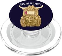 Cartoon Scottish Highland Cow "Och Aye The Moo!" PopSockets PopGrip for MagSafe