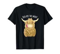 Cartoon Scottish Highland Cow "Och Aye The Moo!" T-Shirt
