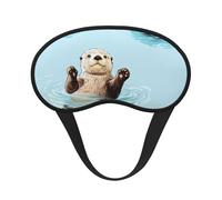 Cartoon Sea Otters Blackout Sleep Mask - Soft Adjustable Eye Mask for Full Light Blocking, Deep Sleep, Travel & Relaxation