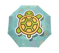Cartoon Sea Turtle Life Automatic Foldable Umbrella UV Protection Auto Open Close Folding Sun Blocking Umbrellas for Travel Women Boys Girls