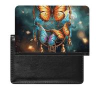 Cartoon Sea Turtle Passport Holder Slim Travel Wallet RFID Blocking Card Case Cover Passport Cover Protector Essentials with Credit Card Slots for Women/Men, Dream Catcher Butterfly, One Size, Modern