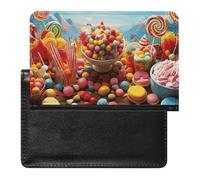 Cartoon Sea Turtle Passport Holder Slim Travel Wallet RFID Blocking Card Case Cover Passport Cover Protector Essentials with Credit Card Slots for Women/Men, Candy Poster, One Size, Modern