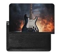 Cartoon Sea Turtle Passport Holder Slim Travel Wallet RFID Blocking Card Case Cover Passport Cover Protector Essentials with Credit Card Slots for Women/Men, Electric Guitar, One Size, Modern
