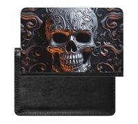 Cartoon Sea Turtle Passport Holder Slim Travel Wallet RFID Blocking Card Case Cover Passport Cover Protector Essentials with Credit Card Slots for Women/Men, Cool Skull Graphics, One Size, Modern