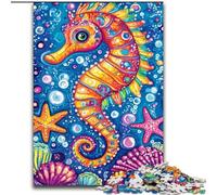 Cartoon Seahorse Jigsaw Puzzles for Teenagers 1000 Piece, Pattern Assembly Fun at Home Activities, Birthday Present,Travel Gifts (50x75cm)