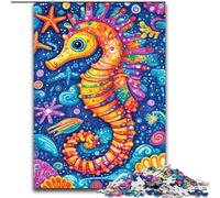 Cartoon Seahorse Jigsaw Puzzles for Teenagers 1000 Piece Puzzle, Family Game Stress Reliever Difficult Challenge Great Gifts And Toys (26x38cm)