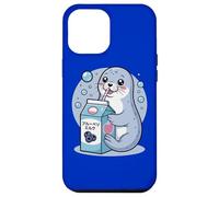 Cartoon Seal Drinking Blueberry Milk Japanese Cute Kawaii Case for iPhone 12 Pro Max