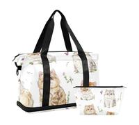 Cartoon Selkirk Rex Cats White Large Gym Bag Sports Gym Tote Bag with Adjustable Strap for Sports Waterproof, cartoon Selkirk Rex cats white, One Size