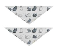 Cartoon Selkirk Rexcats White Dog bandanas bulk Snap Button Scarf Handkerchief Cute Pet Accessories for Dogs Cats S