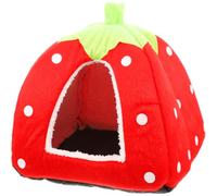 Cartoon Shaped Guinea Pig Tent Hideout with Nonslip Cloth Sofa | Cozy Nest, Washable Design, Red Cute Style, for Small Animals and Guinea Pig Use