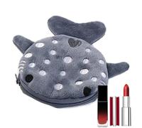 Cartoon Shark Earphone Case - Plush Kids Coin Wallet with Embroidery Design | Cute Card Holder Pouch for Girls, Headphone Storage Bag, Small Change Purse Gift