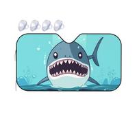 Cartoon Shark Floating in Water Car Windshield Sun Shade Foldable Car Sun Shade Front Windshield Sunshade Windshield Cover Reflective Sun Visor Keep Your Vehicle Cool for Most Sedans SUV Truck