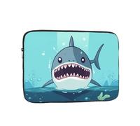 Cartoon Shark Floating in Water Laptop Case 15 inch, Shockproof Protective Computer Sleeve Cover Water Resistant Laptop Bag Carrying Tablet Cover Briefcase Handbags Gifts for Men Women