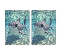 Cartoon Shark Floating in Water Passport Holder Passport Wallet PU Leather Passports Protective Cover Slim Travel Accessories