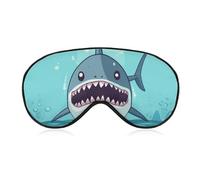Cartoon Shark Floating in Water Sleeping Mask, Light Blocking Eye Mask, Comfortable and Soft, Eye Cover with Elastic Band, Suitable for Men and Women, Suitable for Travel/Sleeping