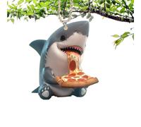 Cartoon Shark Ornament - Flat Acrylic Hanging Decor with Festive Shark Design, Colourful Animal Decoration Mirror | Lightweight Keychain Animal Sign, Cartoon Inspired