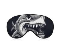 Cartoon Shark with Wide Mouth Sleep Mask Soft Comfortable Eye Mask with Adjustable Strap Eye Cover Eye Shade for Men Women Work Travel