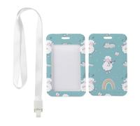 Cartoon Sheep ID Badge Holder with White Lanyard, Door Card Holder, Vertical Cards Protector for School, Vertical ID Cards Protector for Staff, Nurse Essentials Nurse Accessories