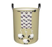 Cartoon Sheep Laundry Basket Hamper Waterproof Dirty Clothes Hamper Collapsible Washing Bin Clothes Bag with Handles Freestanding Laundry Hamper for Bathroom Bedroom Dorm