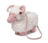 Cartoon Sheep Shaped Crossbody Shoulder Bag for Women PU Leather Plush Unique Novelty Funny Weird Cute Animal Handbag