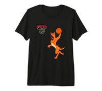 Cartoon Shepherd Dog Playing Basketball Premium T-Shirt