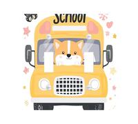 Cartoon Shiba Inu Dog Decorative Light Switch Cover Plate 2 Gang Double Toggle, Kid School Bus Electrical Faceplate for Kitchen Bathroom, Pet Switchcover Decor
